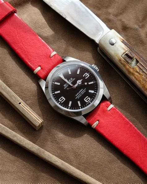 rolex red leather strap|best leather straps for rolex.